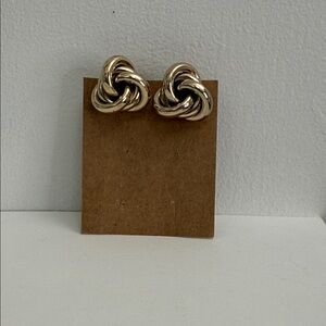 Vintage Gold Tone Knot Stud Earrings